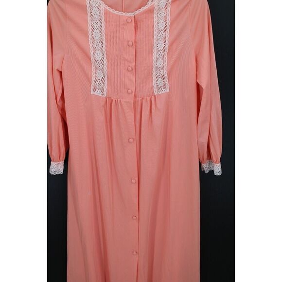 Vintage Gossard Artemis night gown and robe women's size small Peach With White - Picture 6 of 12